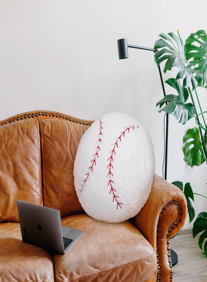 OurHonor Baseball Plush, 18 inch Baseball Pillow Soft Fluffy Football Stuffed Plushies Toy Comfortable Cushion Room Decorations Party Gift for Boy & Girls - Image 4